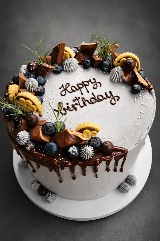 GEBURTSTAGSTORTEN dripcake macarons torte