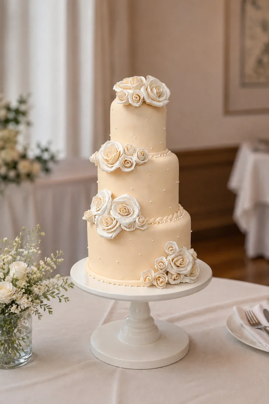 hochzeitstorte mit blumen